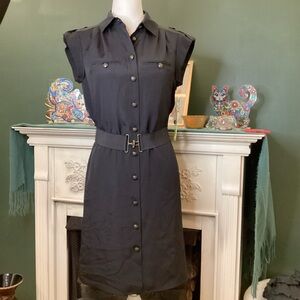 Gianni Bini Black Button-Down Mini Dress‎